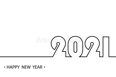 Happy New Year 2021 Text Design Logo Vector Illustration Stock