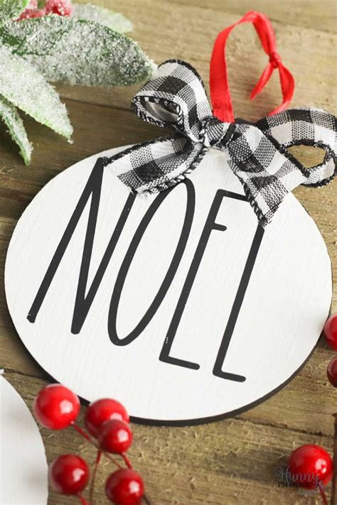 Download Easy DIY Rae Dunn Christmas Ornaments with Free SVG