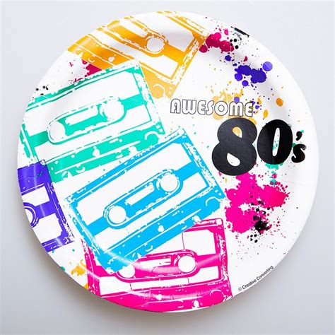 80s Party 7 Plates 80s Party 80s Party Decorations Skate Party