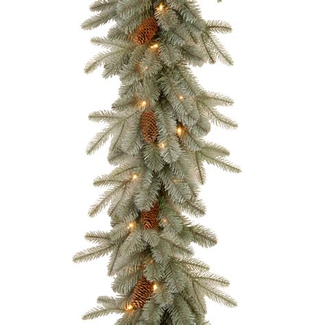 National Tree Co Feel Real Frosted Arctic Spruce Pre Lit Garland