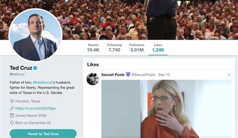 Ted Cruz Breaks Twitter After His Personal Verified Account ‘likes’ A Porn Clip