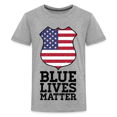 Blue Lives Matter Color Flag Shield T Shirt Spreadshirt