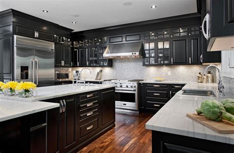 The white cabinets keep the space from feeling overly retro, but the red countertops add just the right touch of intrigue. Kitchens With Black Cabinets - Pictures and Ideas