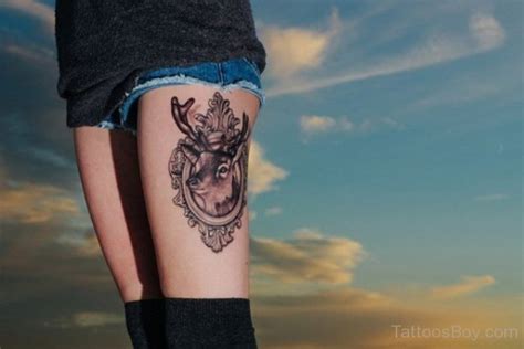 Deer Tattoo Design On Thigh Tattoo Designs Tattoo Pictures