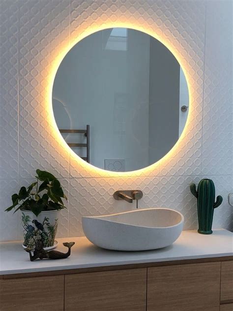 Twilight Round Bathroom Mirror With Led Light Backing Backlit