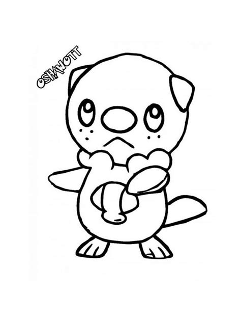 Pokemon Coloring Pages Related Oshawott Party Birthday Sketch Coloring