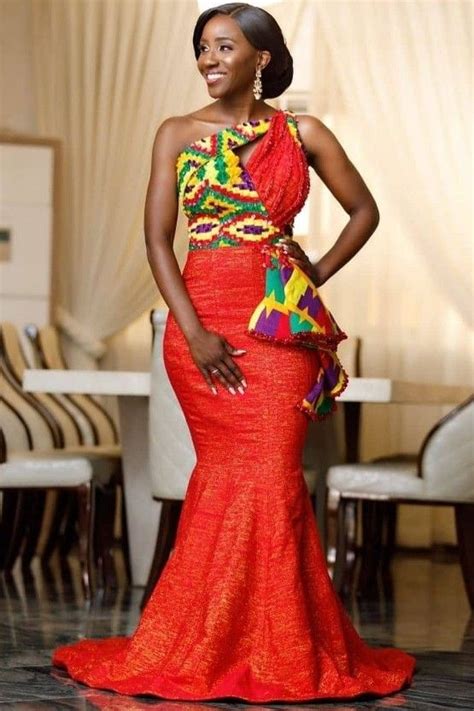 Fancy Ghana Wedding Dress 2020 Kente Styles African Design Dresses African Prom Dresses