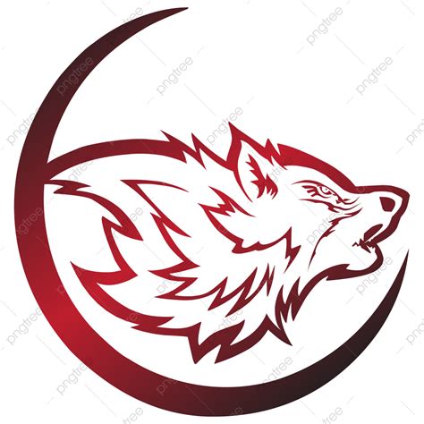 Crescent Moon Vector Art Png Fire Wolf Logo With Sharp Fangs And