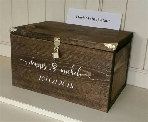 Personalized Wedding Card Box With Optional Engraved Pattern On Lid X Large