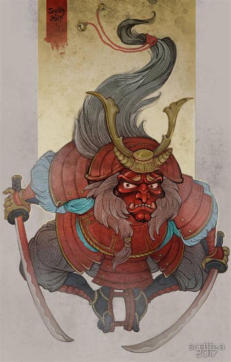 Oni By Sceith A Comics In 2019 Japanese Art Japanese Woodcut