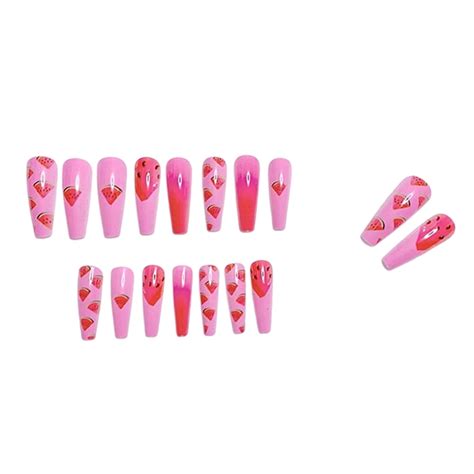 Long T Type Fake Nails For Girls Not Easy To Tear Fake Nails For Kids