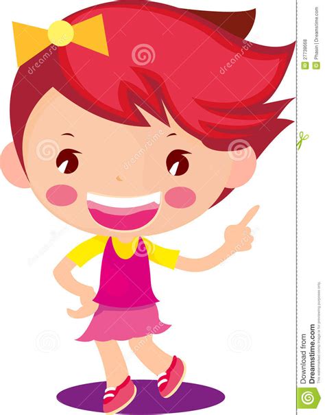 Cute Little Girl Cartoon Character Stock Photo Image Of