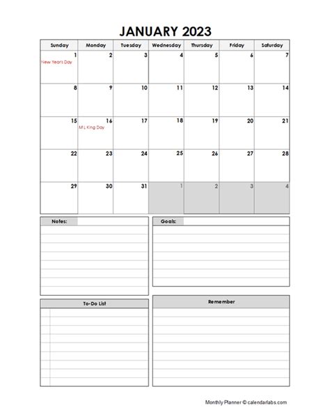 At A Glance 2023 Monthly Planner Free Printable Templates