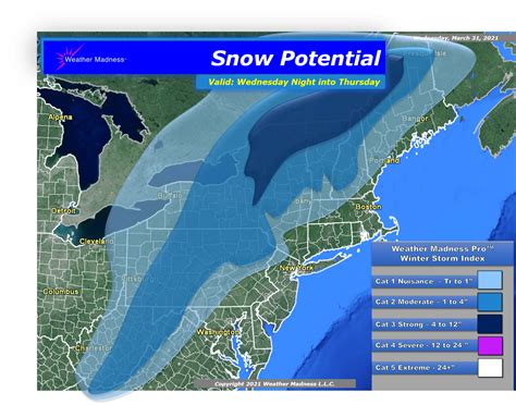 Weather Madness Updated Snow Map For The Snow Tonight Into Thursday