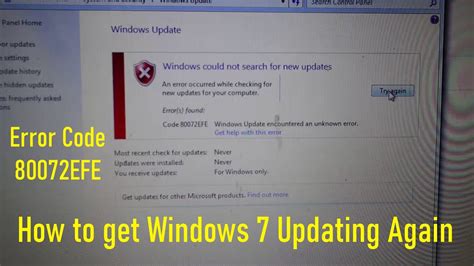 Windows 7 Update Fix 80072efe Fresh Install But Cant Update Solution