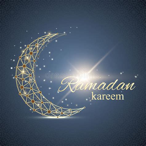 Ramadan Kareem De Achtergrond Van Tekstgroeten Gouden Die Maan Van