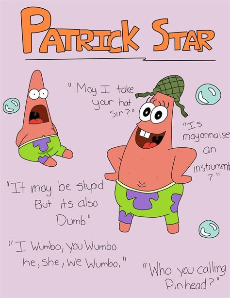 Patrick Quotes Awesome Patrick Quotes Patrick Star Carly Dumb And