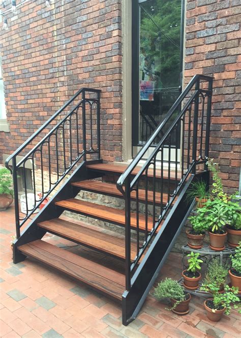 Metal Outdoor Step Railing Modern Stair Railings And Handrails Toronto