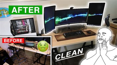 How To Hide Computer Cables Battle Station Cleanup Youtube