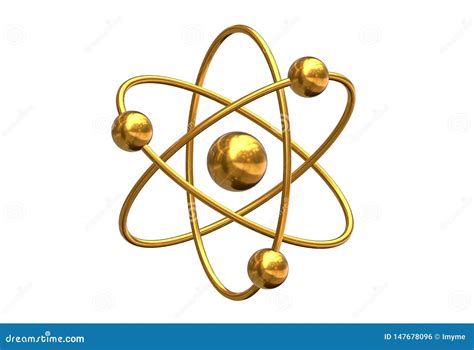 3d Render Of Abstract Model Of Atom Isolated On White Background Stock