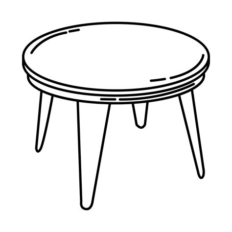 Round Table Icon Doodle Hand Drawn Or Outline Icon Style 4707201