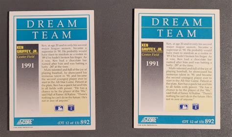 Ken Griffey Jr Score Dream Team Card Lot Ebay