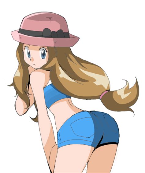 Hainchu Serena Pokemon Nintendo Pokemon Girl Ass Bad Anatomy Blue Eyes Brown Hair