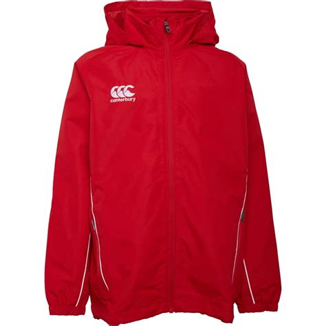 Buy Canterbury Boys Mens Team Full Zip Rain Jacket Redwhite