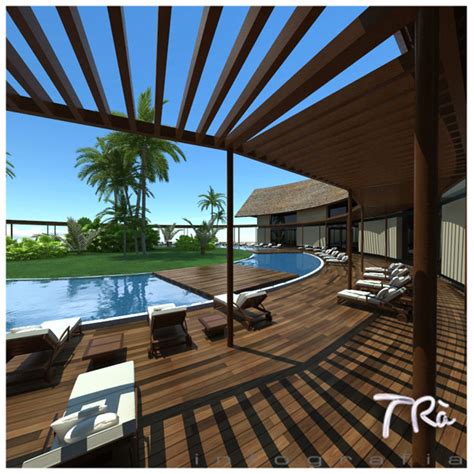 Hotel Reception Tropical Resort 3d Model Max