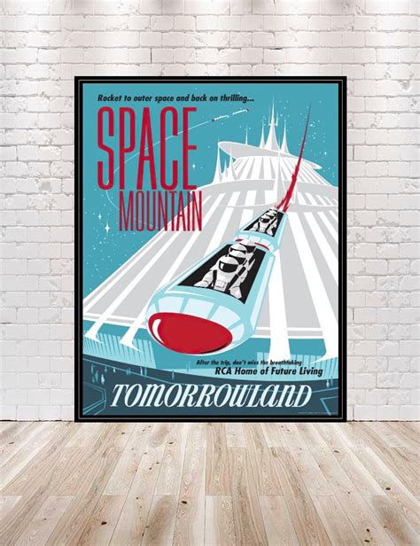 Space Mountain Poster Disney Attraction Poster Craftcentralcompany