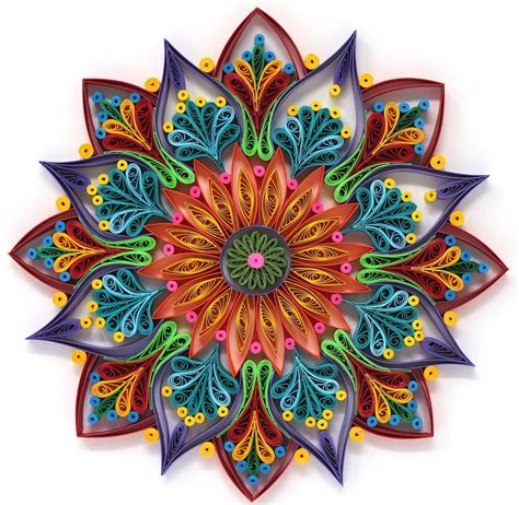 Multi Colors Paper Quilling Mandala Art Work 1st Anniversary Etsy