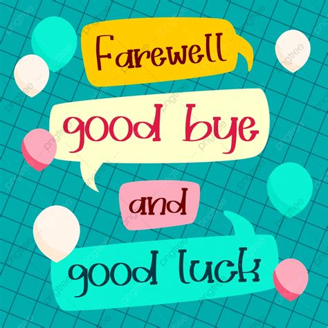 Farewell Card Template Good Bye And Luck Text Message On Cute Speech