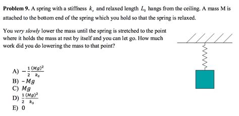 Solved Problem 9 A Spring With A Stiffness K And Relaxed