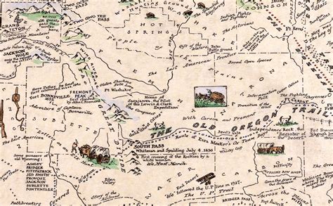 The History And Romance Of Wyoming Beautifully Detailed Map From 1928