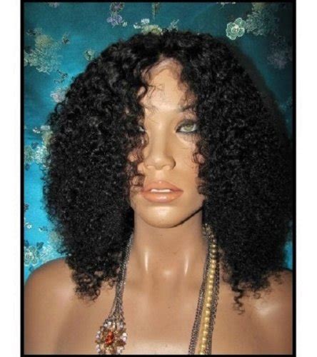 Check Price Indian Remy Kinky Curly Lace Front Human Hair Wig 16