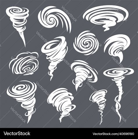 Cartoon Tornado Hurricane Twister Cyclone Storm Vector Image