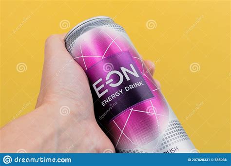 Tyumen Russia December 10 2020 Aluminium Can Of The Eon Energy Drink