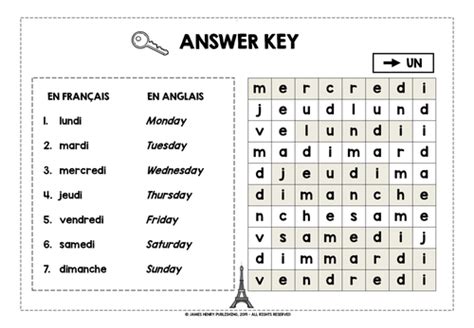 Fsl French Days Of The Week Word Searches Teaching Resources