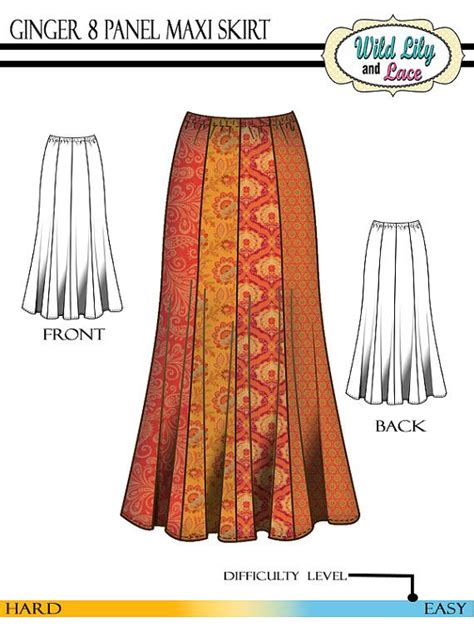 Pdf Skirt Pattern Easy Sewing Pattern Maxi Skirt Pattern Etsy Maxi