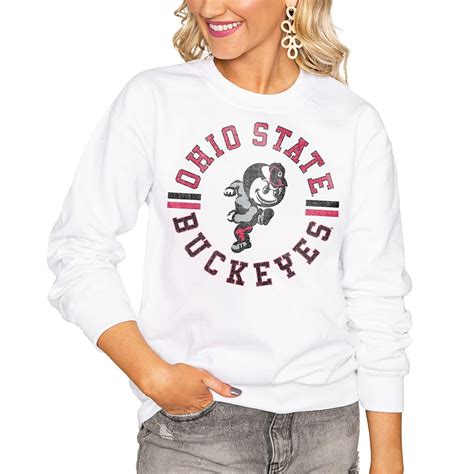 Gameday Couture Ohio State Buckeyes Women S Vintage Days Perfect Pullover Sweatshirt White