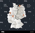 Mapa de Alemania dividido en Alemania Occidental y Oriental ...