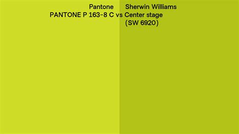 Pantone P 163 8 C Vs Sherwin Williams Center Stage Sw 6920 Side By