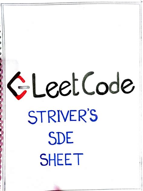 Sde Sheet Striver Solutions Pdf