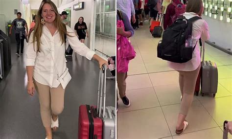 Traveller Is Spotted Wearing An Unfortunate Outfit At The Airport That Made Her Look Nude