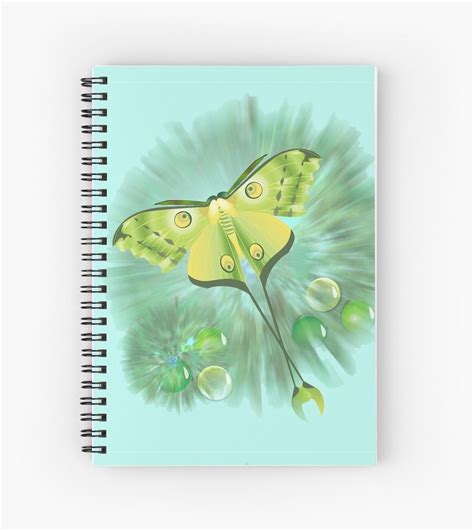 moon-moth-269-spiral-notebook-by-sana90-moon-moth,-spiral-notebook,-notebook-design