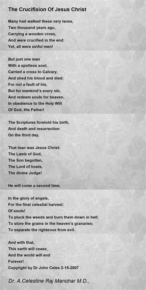 Crucifixion Poem By Rishini Fernando Poem Hunter