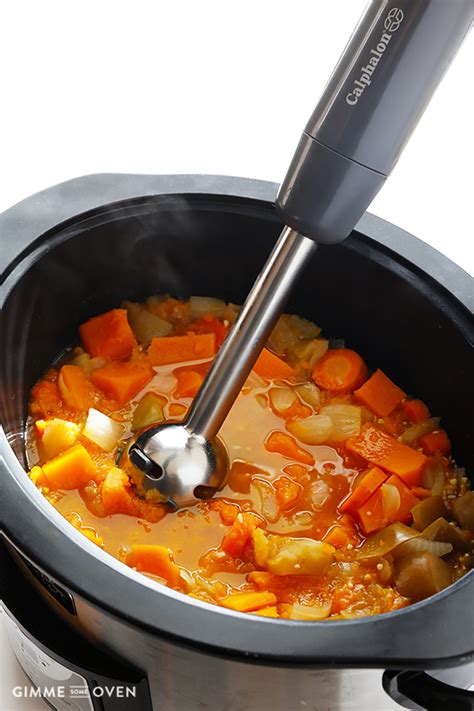 When translucent and fragrant, add in the garlic and cook for about 2 minutes. Easy Creamy Crock Pot Butternut Squash Soup