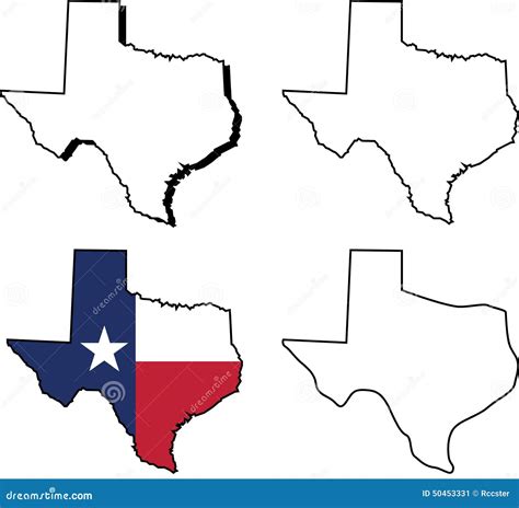 State Of Texas Stock Vector Illustration Of Outlined 50453331