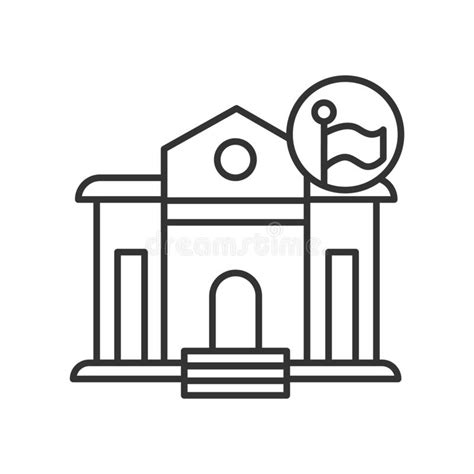 Government Building Icon Local Authorities Office Building Vector
