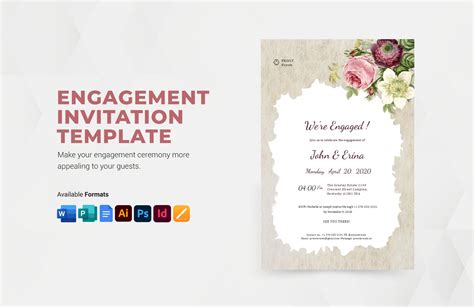Engagement Invitation Template In Pages Publisher Photoshop